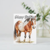 Carte Postale Belle illustration de cheval en pose (Debout devant)