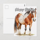 Carte Postale Belle illustration de cheval en pose (Devant / Derrière)