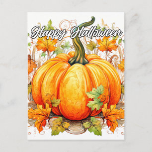 Carte Postale Belle illustration du Citrouille d'automne