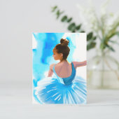 Carte Postale Belle jeune Ballerina en bleu (Debout devant)