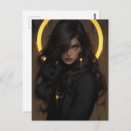 Carte Postale Belle jeune sorcière (Devant / Derrière)