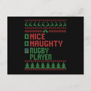 Carte Postale Belle Joueuse de rugby drôle cadeau de Noël