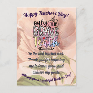 Carte Postale Belle Joyeuse Appréciation de jour de l'enseignant