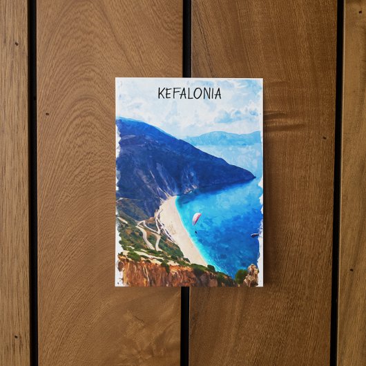 Carte Postale Belle Kefalonia Grèce Aquarelle