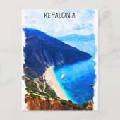 Carte Postale Belle Kefalonia Grèce Aquarelle (Devant)