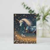 Carte Postale Belle licorne dans le pré (Debout devant)