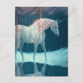 Carte Postale Belle licorne dans un paysage gelé (Devant)