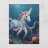 Carte Postale Belle Licorne Fantastique Pieuvre (Devant)
