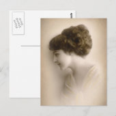 Carte Postale Belle Madame victorienne Portrait (Devant / Derrière)