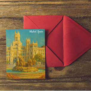 Carte Postale Belle Madrid Espagne Art Vintage voyage