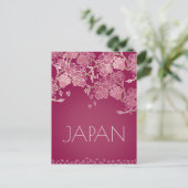 Carte Postale Belle main de fleur Sakura japonaise illustrée (Debout devant)