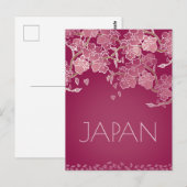 Carte Postale Belle main de fleur Sakura japonaise illustrée (Devant / Derrière)