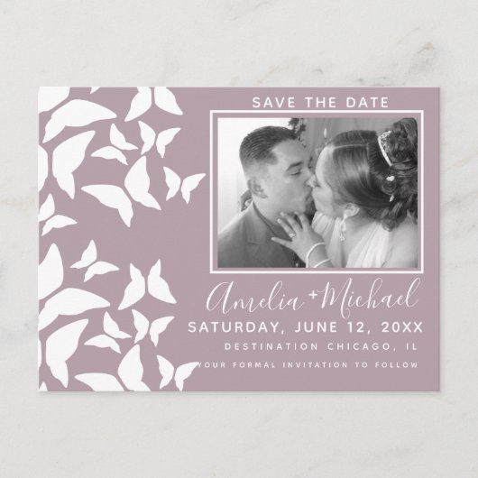 Carte Postale Belle Mariposas Blanc Bleu Photo (Devant)