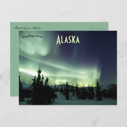 Carte Postale Belle Mars Sky en Alaska (Devant / Derrière)