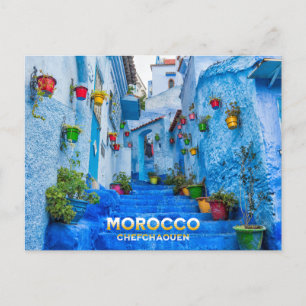 Carte Postale Belle Médina Nord Marocaine Bleue Ville