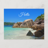 Carte Postale Belle mer tropicale avec une plage rocheuse (Devant)