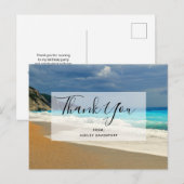 Carte Postale Belle Mer Turquoise Photo Tropical Merci (Devant / Derrière)