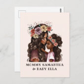 Carte Postale Belle mère et fille noire (2) (Devant / Derrière)