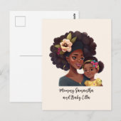 Carte Postale Belle mère et fille noires (21) (Devant / Derrière)