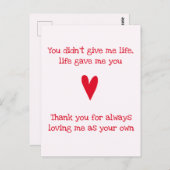 Carte Postale Belle-mère 'Merci' | Red Heart Fête des Mères (Devant / Derrière)