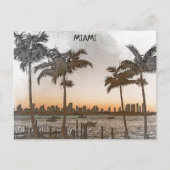 Carte Postale Belle Miami Florida Vintage Skyline (Devant)