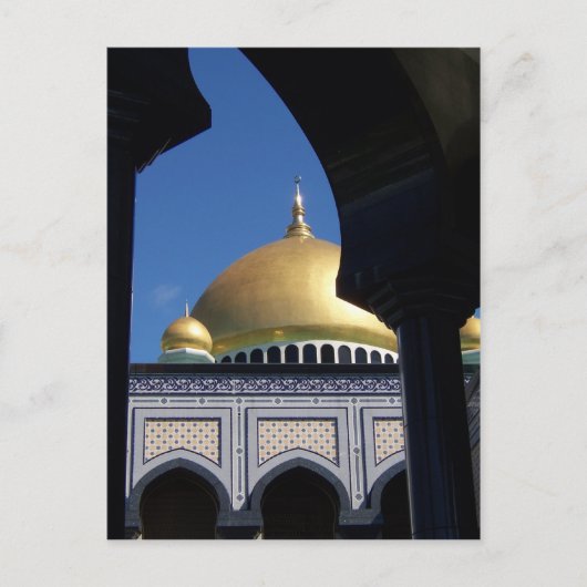 Carte Postale Belle Mosquée Avec Dôme Planté Or (Devant)
