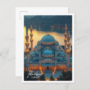 Carte Postale Belle Mosquée Bleue Istanbul Turquie