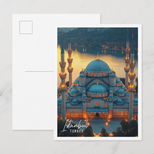 Carte Postale Belle Mosquée Bleue Istanbul Turquie (Devant / Derrière)