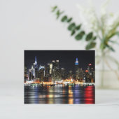 Carte Postale Belle New York Night Lights Reflecting River (Debout devant)