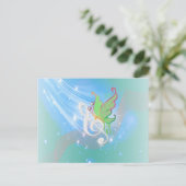 Carte Postale Belle note de musique blanche cool vive papillon (Debout devant)