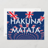 Carte Postale Belle Nouvelle-Zélande Drapeau Art Design (Devant / Derrière)