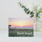 Carte Postale Belle Orange Florida Sunset Dock Pier (Debout devant)