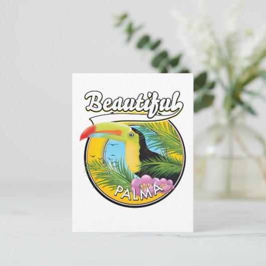 Carte Postale Belle Palma, logo toucan (Debout devant)