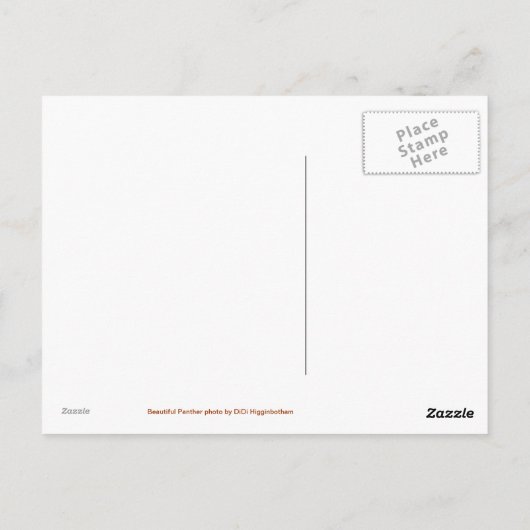 Carte Postale Belle Panthère (Dos)