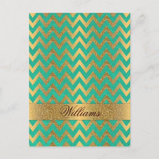 Carte Postale Belle parties scintillant en faux or du chevron zi (Devant)
