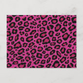 Carte Postale Belle parties scintillant léopard rose chaud brill (Devant)