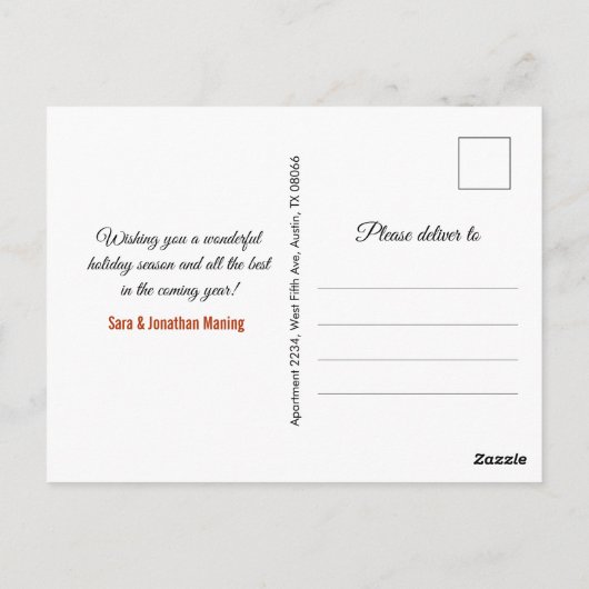 Carte Postale Belle parties scintillant or faux Noël nouvel an (Dos)