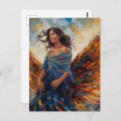 Carte Postale Belle peinture d'ange (Devant / Derrière)