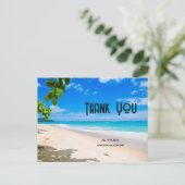 Carte Postale Belle photo de plage tropicale ensoleillée Merci (Debout devant)