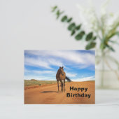 Carte Postale Belle photo de route de cheval brun pour anniversa (Debout devant)