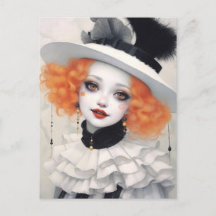 Carte Postale Belle Pierrot Girl, Imaginaire Art