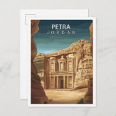 Carte Postale Belle Place Petra Jordan Art Travel (Devant / Derrière)