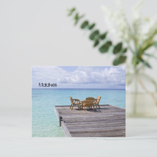 Carte Postale Belle plage aux Maldives (Debout devant)
