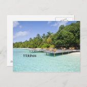 Carte Postale Belle plage aux Maldives (Devant / Derrière)