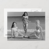 Carte Postale Belle Plage Bikini Temps d'été Filles (Devant / Derrière)