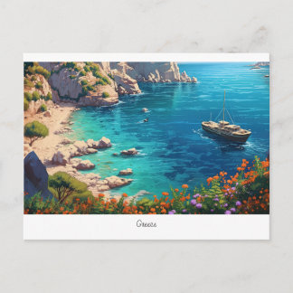 Carte Postale Belle plage en Grèce 