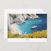 Carte Postale Belle plage en Grèce (Devant / Derrière)