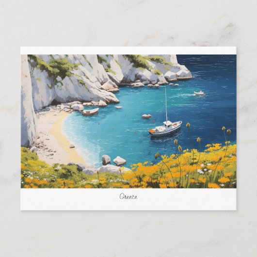 Carte Postale Belle plage en Grèce (Devant)