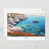 Carte Postale Belle plage en Grèce (Devant / Derrière)