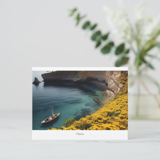 Carte Postale Belle plage en Grèce (Debout devant)